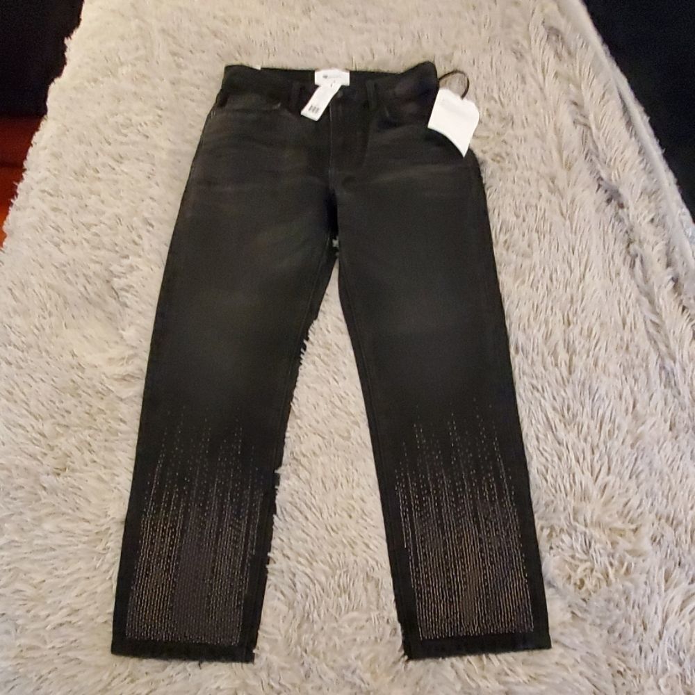 Current Elliott vintage cropped embellished jeans